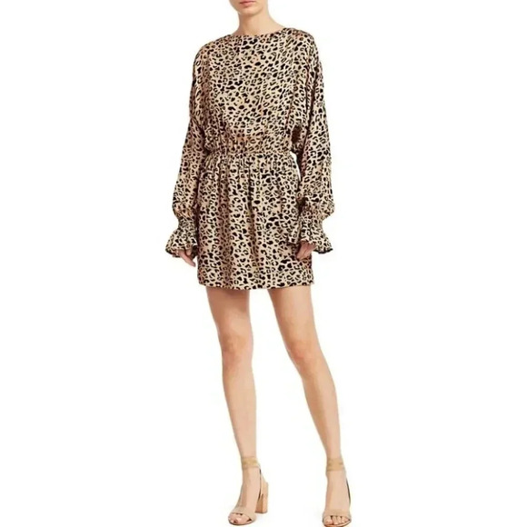 NWT Baum und Pferdgarten Aemiley Leopard Open-Back Midi Dress Size: 6 - Picture 1 of 5